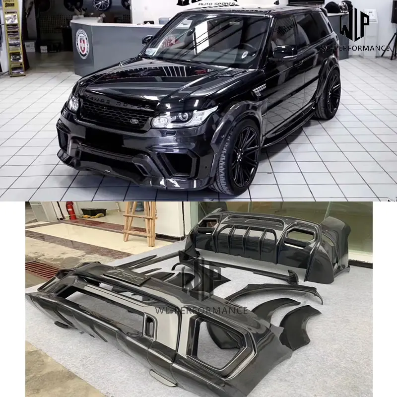 Высокое качество FRP/углеродное волокно материалы кузова Комплект для Land Rover Range Rover широкий кузов автомобиля Стайлинг