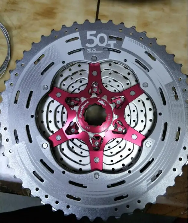 11-50t silver red Sunracing 11 скоростей кассета 11-46T 11-50T Легкий MTB велосипед CSMX8 свободного хода маховик для Shimano M7000 M8000 M9000 X1 - Цвет: 11-50t silver red