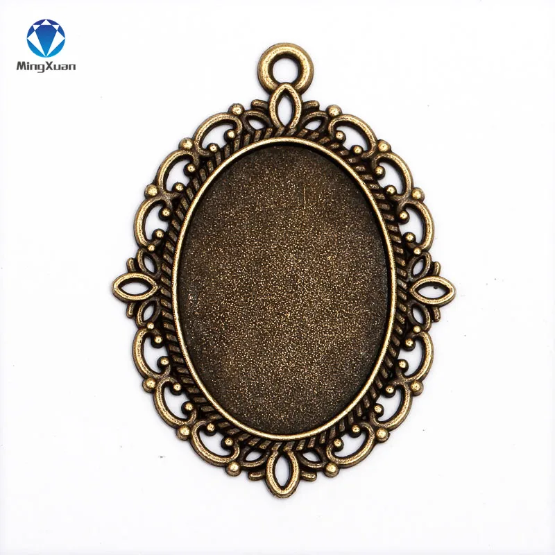 Antique Bronze MINGXUAN 10 шт./лот 18x25 мм античное серебро/античная бронза тон Овальный филигранный рамки Камея Настройки - Цвет: Antique Bronze