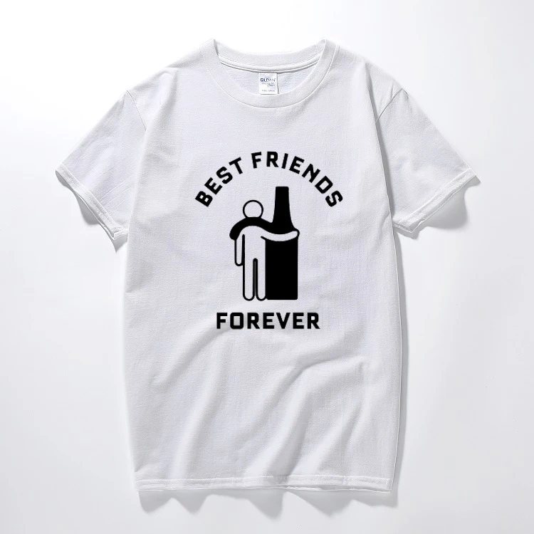 Drink wine Летняя мужская футболка s Best Friends Forever подарок хлопчатобумажная для детей
