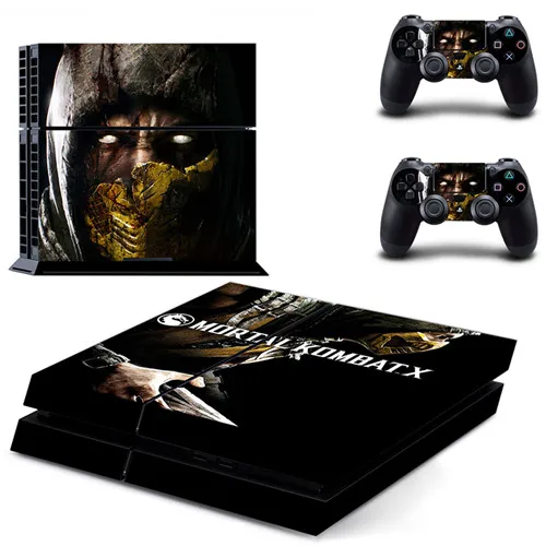 Игра Mortal Kombat PS4 наклейка для sony playstation 4 консоль и 2 контроллера кожи PS4 наклейка виниловый аксессуар - Цвет: DPTM1932