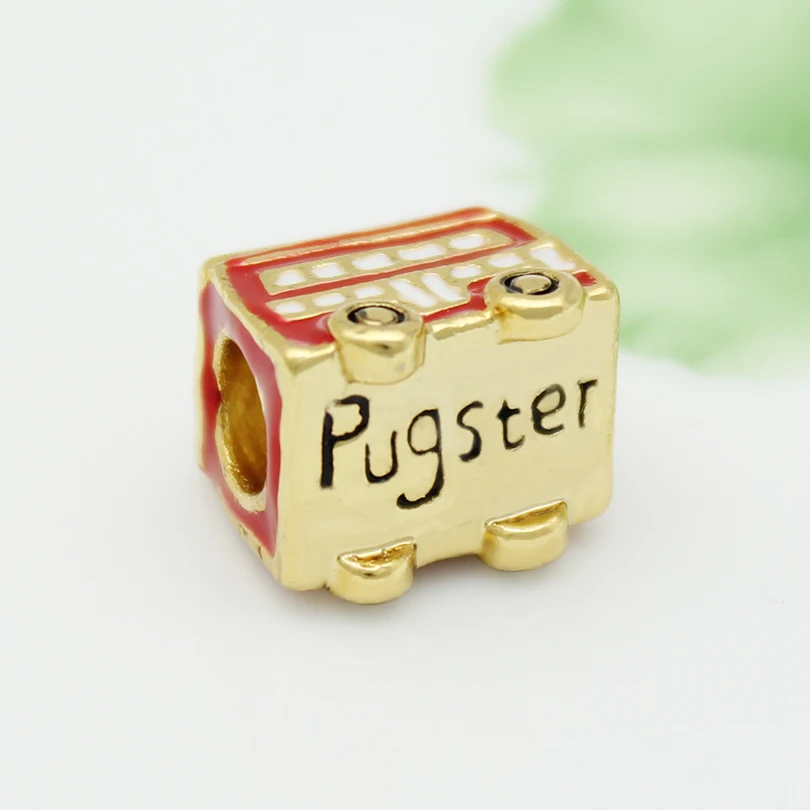 Новый продукт Pop Charm Золотой Лондонский флаг для автобуса Lucky Beads Fit Pandora Bracelet |