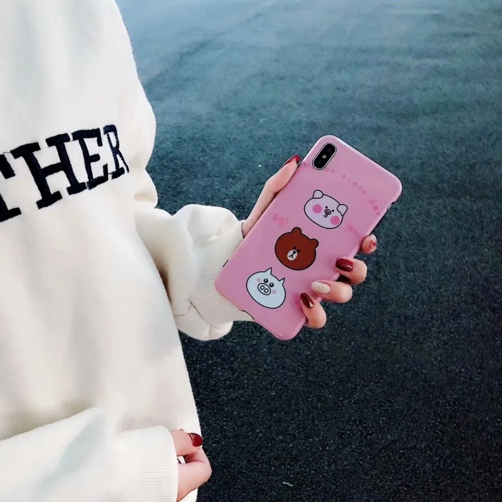 Для iPhone 6 6S 7 8 плюс XR чехол для телефона 3D Роскошные Носки с рисунком медведя из
