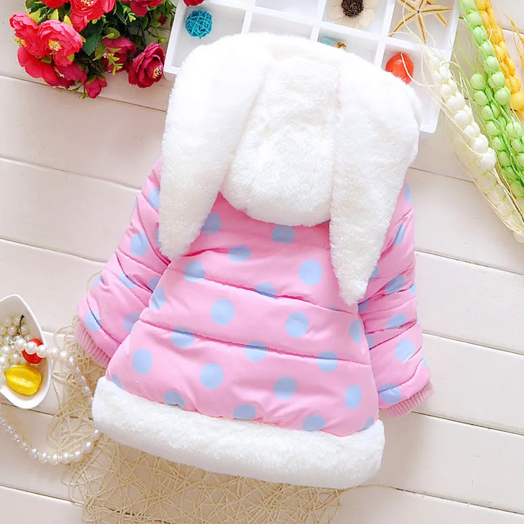 WEPBEL Winter New Girl Bunny Jacket Outwear Baby Kids Fashion Cartoon Cute Coats Heavyweight Warm Jackets | Детская одежда и обувь