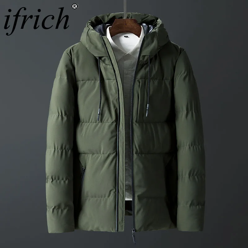 

Mens Parka Jacket 2018 Pocket Zipper Design Autumn New Arrival Casual Fashion Parkas Solid Thin Cotton Coats Men Winter Coat