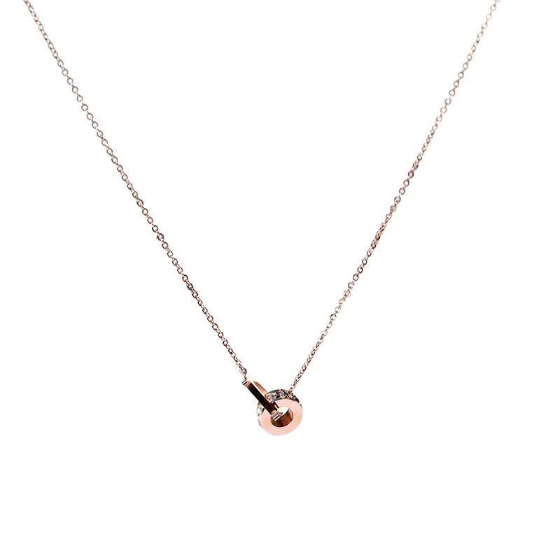 Кулон YUN RUO из розового золота 2018 пробы с цирконом класса ААА и буквой D модное