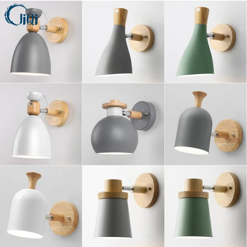 Современный настенный светильник из железа/дерево с регулируемым углом наклона