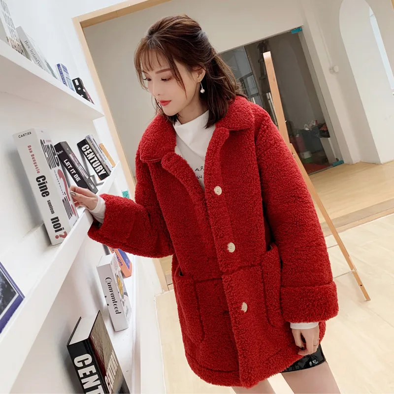 Женская бархатная куртка из овечьей шерсти 2019 г. весна осень новое свободное