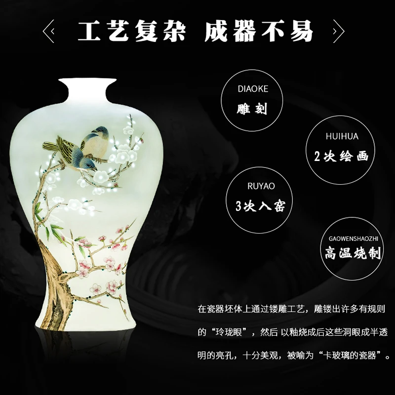 Керамические вазы Jingdezhen ручной росписи пастели цветущие сливы Пять цветочных