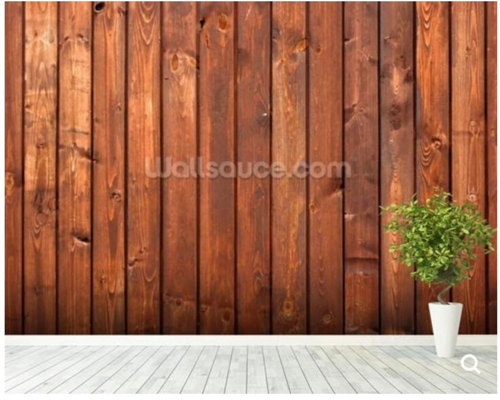 Custom personalized wallpaper Wood Texture Dark Finish retro frescoes for bars KTV cafe background wall decoration |