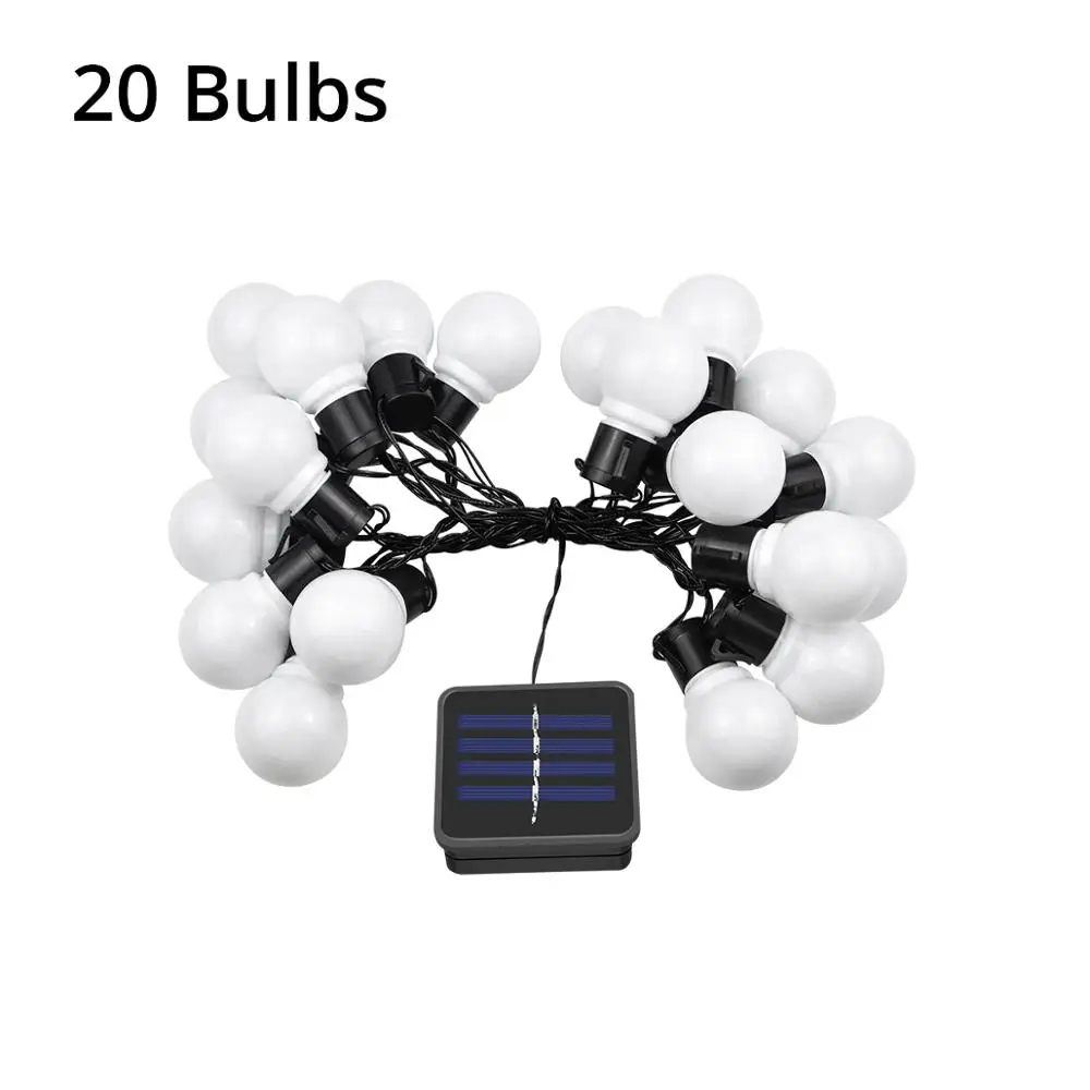 20 Bulbs Солнечный светильник Guirlande Lumineuse светодиодный пузырьковый шар гирлянда садовый забор патио Солнечный Сказочный светильник s наружный струнный светильник s - Испускаемый цвет: 20 Bulbs