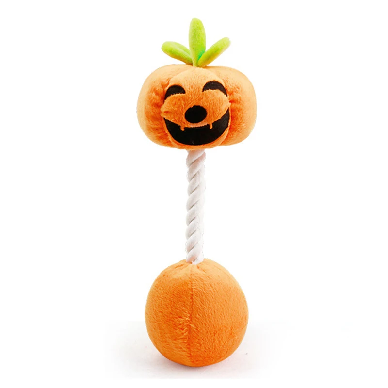 Pumpkin В форме плюшевого животного щенок собака Веревка Узел игрушка жевательный писк питомца собака Игрушки для маленьких собак чистка зубов товары для домашних животных аксессуары для собак - Цвет: Pumpkin