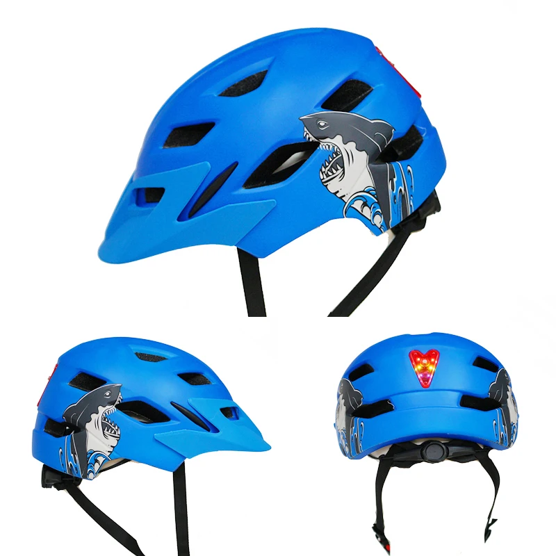 blue no chin support BoysGirls Casco capacete da bicicleta MtbRoad горный велосипед шлем с подсветкой козырек велосипедный шлем для катания на лыжах сноуборде детский - Цвет: blue no chin support