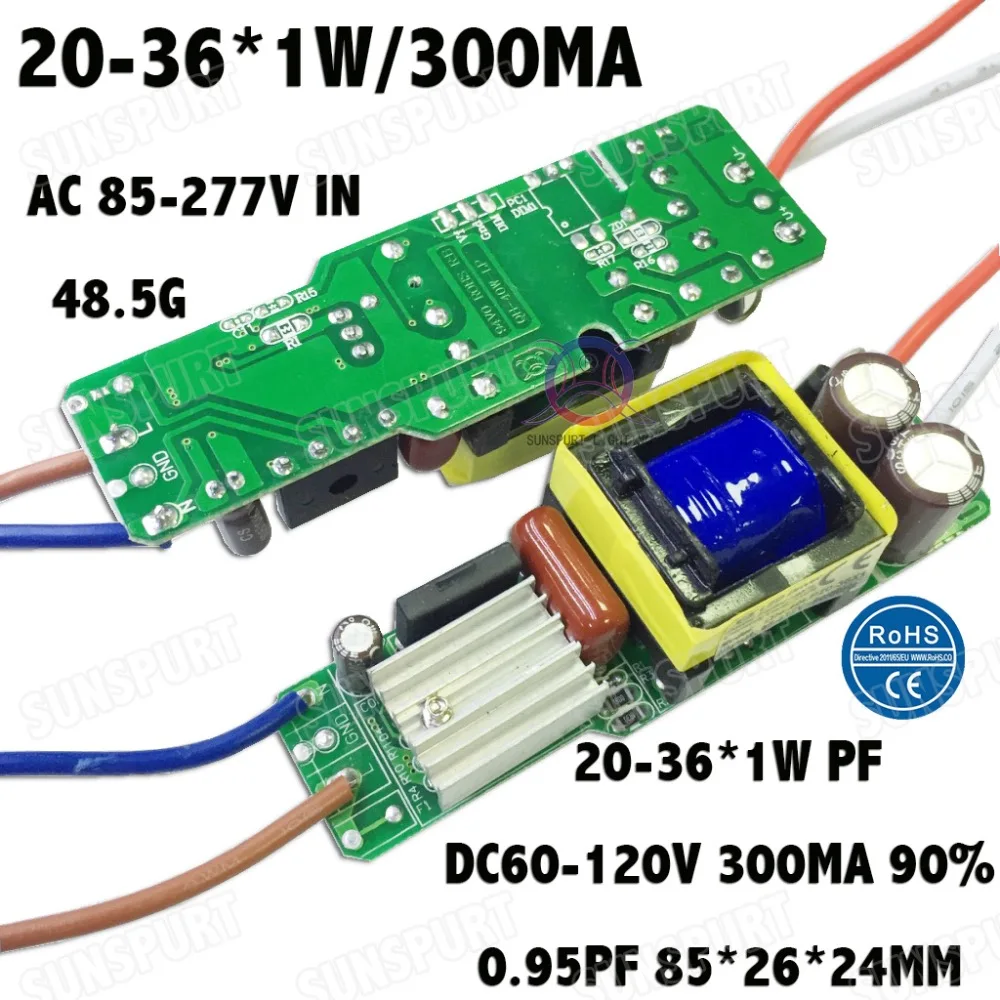 Изолированная светодиодная лампа 36 Вт 20 36x1 300 мА AC85 277V источник питания с