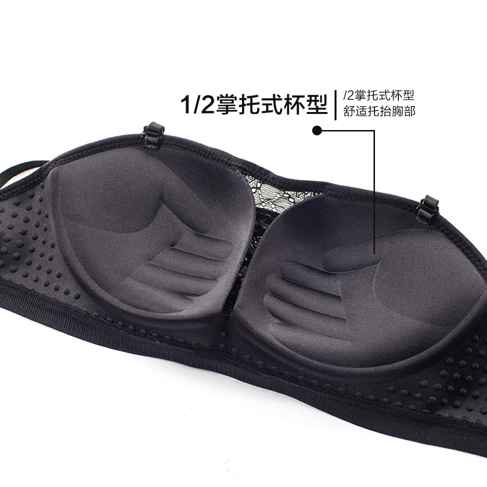 Нижнее белье для женщин бюстгальтер без косточек с чашкой 1/2 пуш-ап на бретелях |