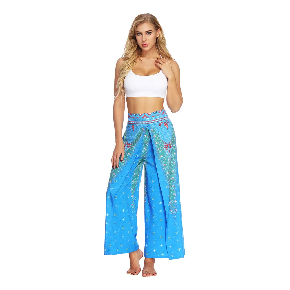 Women Casual Summer Loose Yoga Trousers Baggy Boho Aladdin Jumpsuit Harem Pants women leggings sport fitness