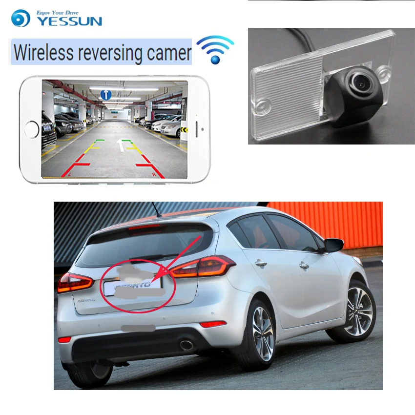 YESSUN car Reverse wireless reverse camera hd night vision For kia Cerato Hatchback 2003~2008 Car HD rear view reversing camera