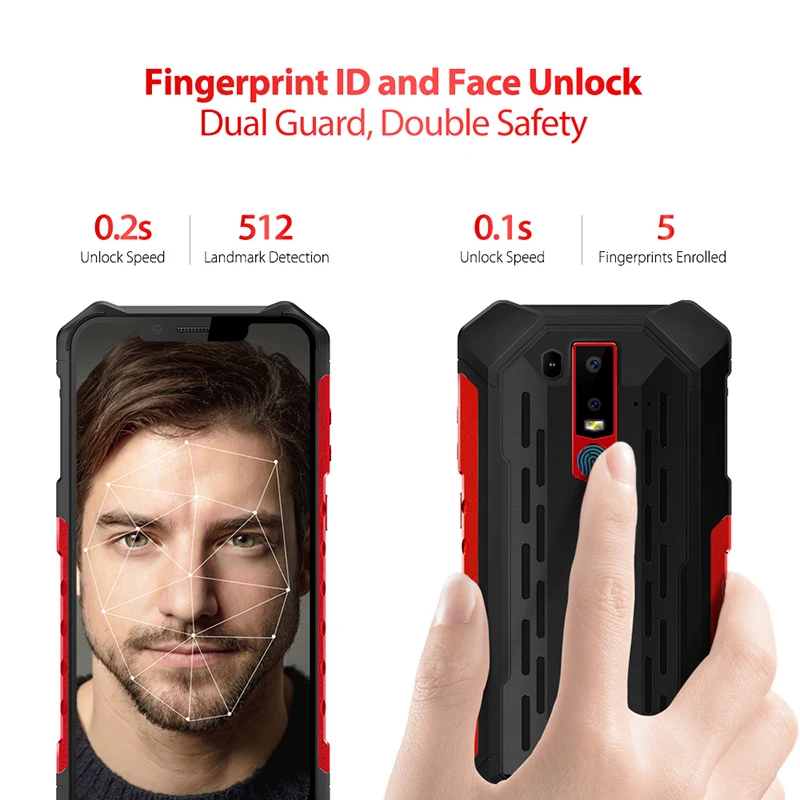Смартфон Ulefone Armor 6E защищенный IP68 Android 9 0 6 2 дюйма Helio P70 4 + 64 ГБ Face ID NFC|Смартфоны| |