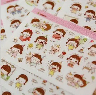 50 упаковок/партия миленькие в японском стиле (Каваий) красивые девушка наклейка