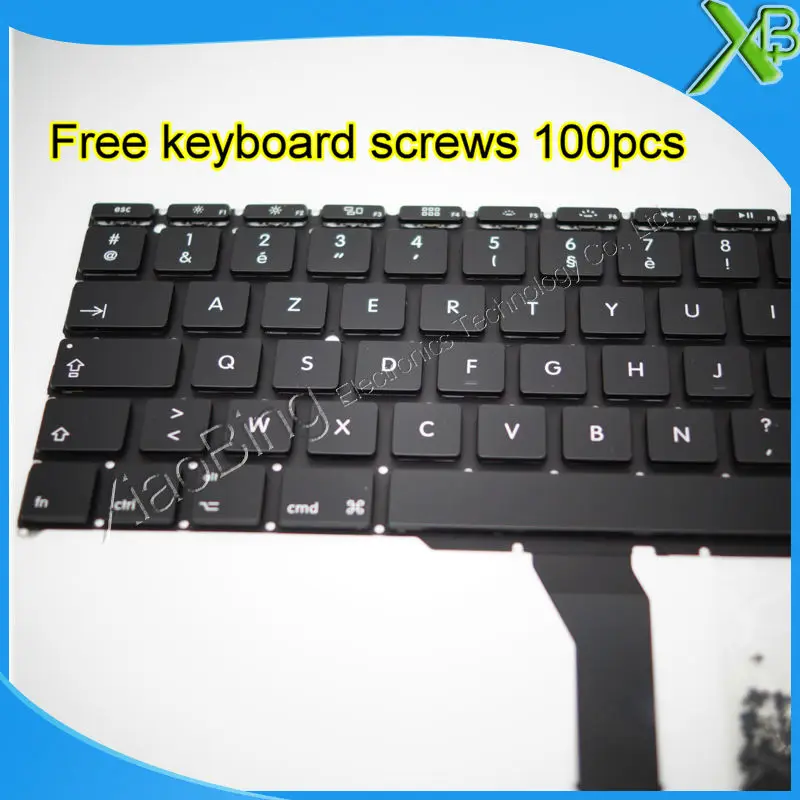 Совершенно новая AZERTY FR Французская клавиатура + 100 шт. винтов для клавиатуры MacBook