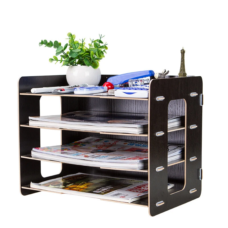 Минималистский DIY рабочего отделка полки файл данных коробка для хранения журнал книги Организатор стойки держатель офисные книжные полки