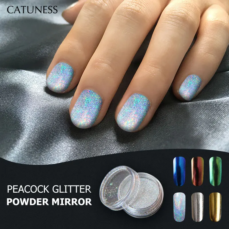 Кошачий зеркальный блеск для ногтей из розового золота и серебра блестящий