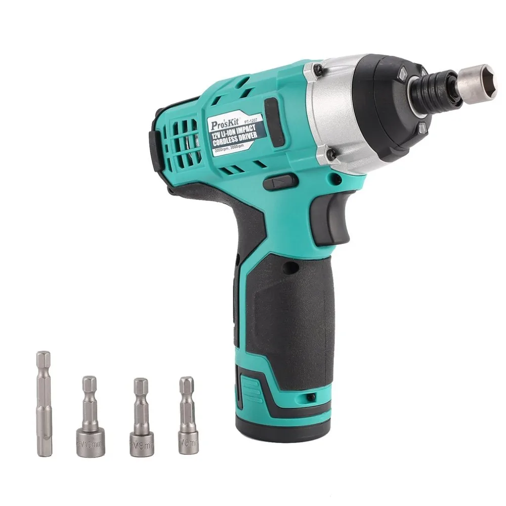 Pro'skit PT-1207G 12 В в литиевых электрические сверла отвёртки комплект беспроводной