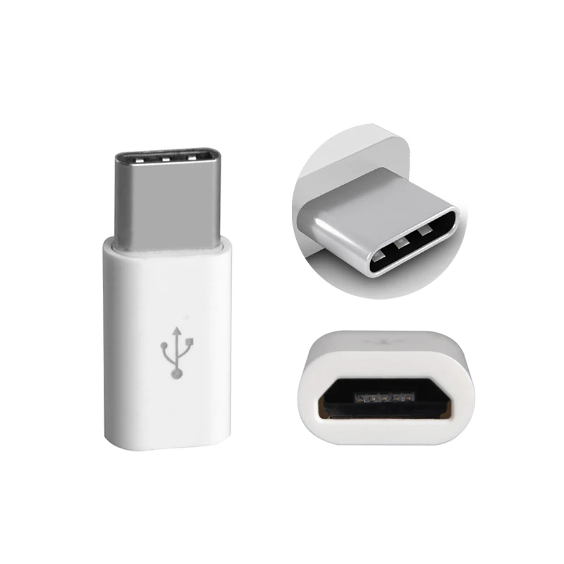 

Micro USB to Type-C Type C Adapter Sync Charge TypeC Connector ABS Inserted From Both Side Size UY8