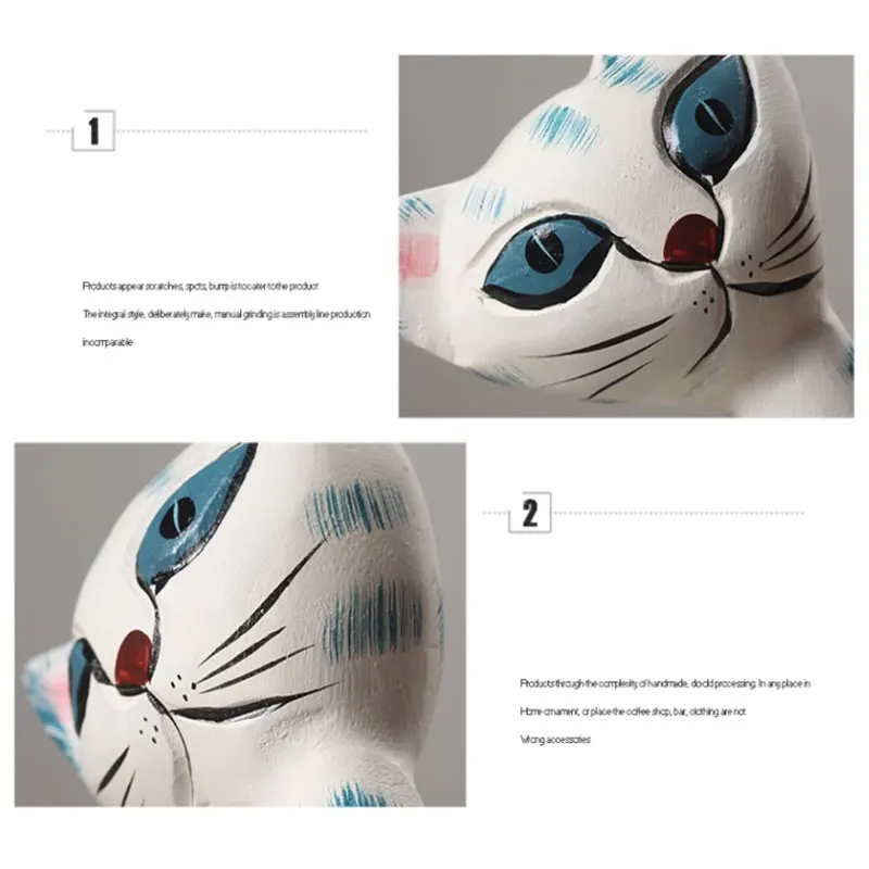 2 шт./компл. деревянный счастливый статуэтка кота пара украшения &quotКошки&quot