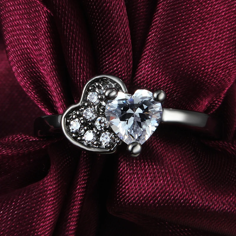 Женское Обручальное кольцо в форме сердца обручальные кольца с кубическим