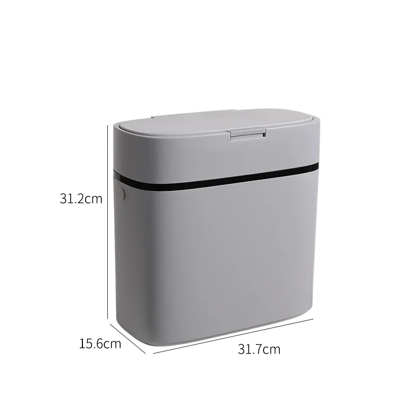 grey without handle 12л узкая ванная комната мусорное ведро пресс Туалет мусорное ведро Бытовая мусорное ведро с ручкой Storge корзина для мусора контейнер держатель - Цвет: grey without handle