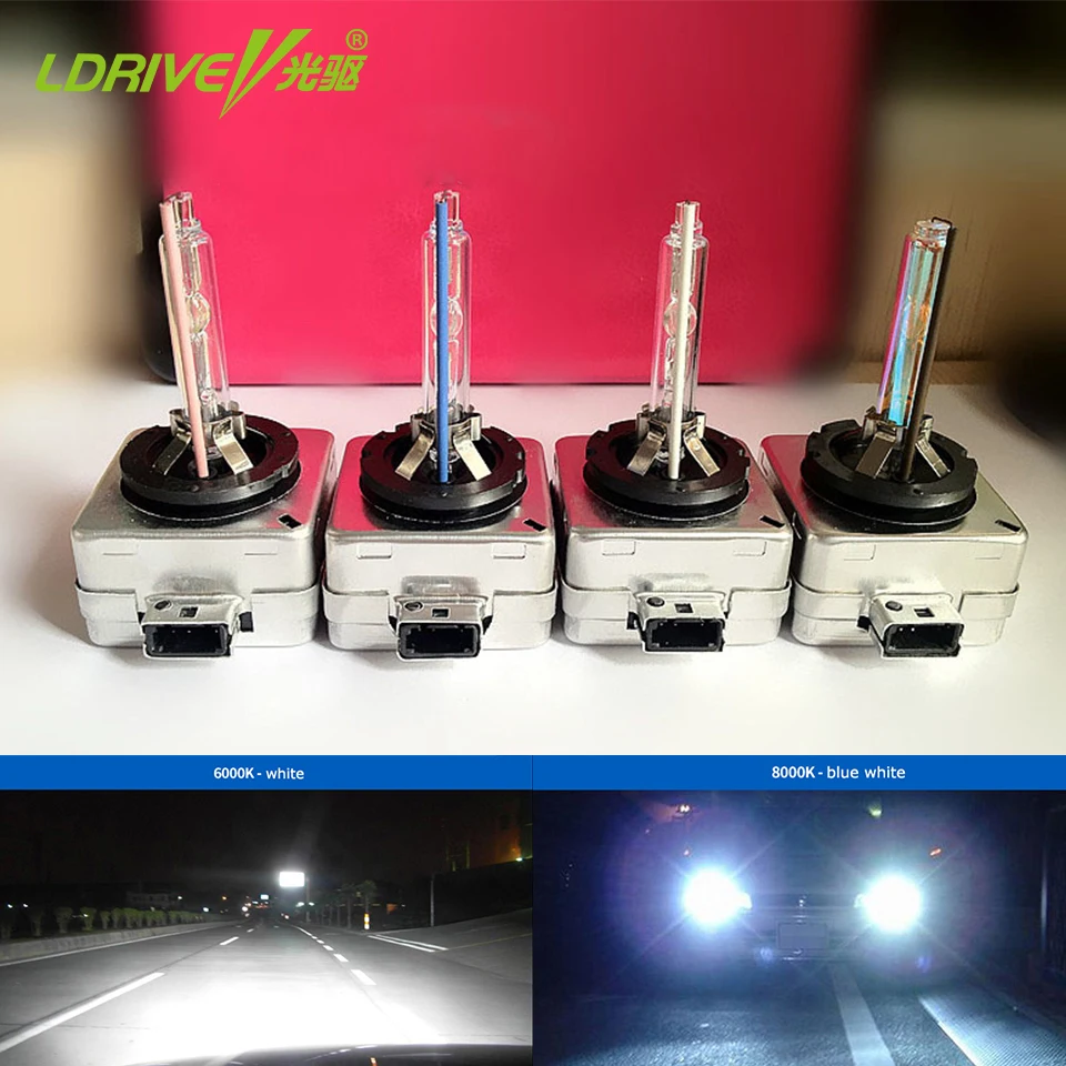 2 шт. DC12V 35 Вт D1S DS1 D1C HID ксеноновая лампа желтый белый 4300 К 5000 6000 8000 Белый Синий 1000 к