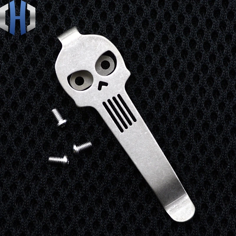 Горячая карманный зажим для ножа DIY Череп EDC нож Материал TC4 титановый сплав нож клип ремень фонарик K оболочка карманный зажим