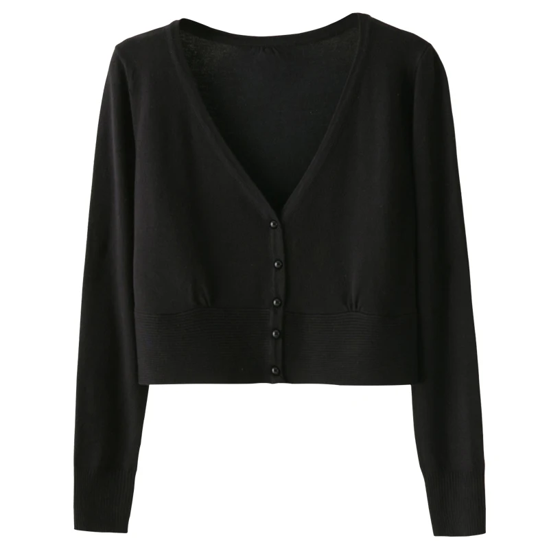 Женский кардиган с длинным рукавом тонкий вязаный шалью элегантный облегающий