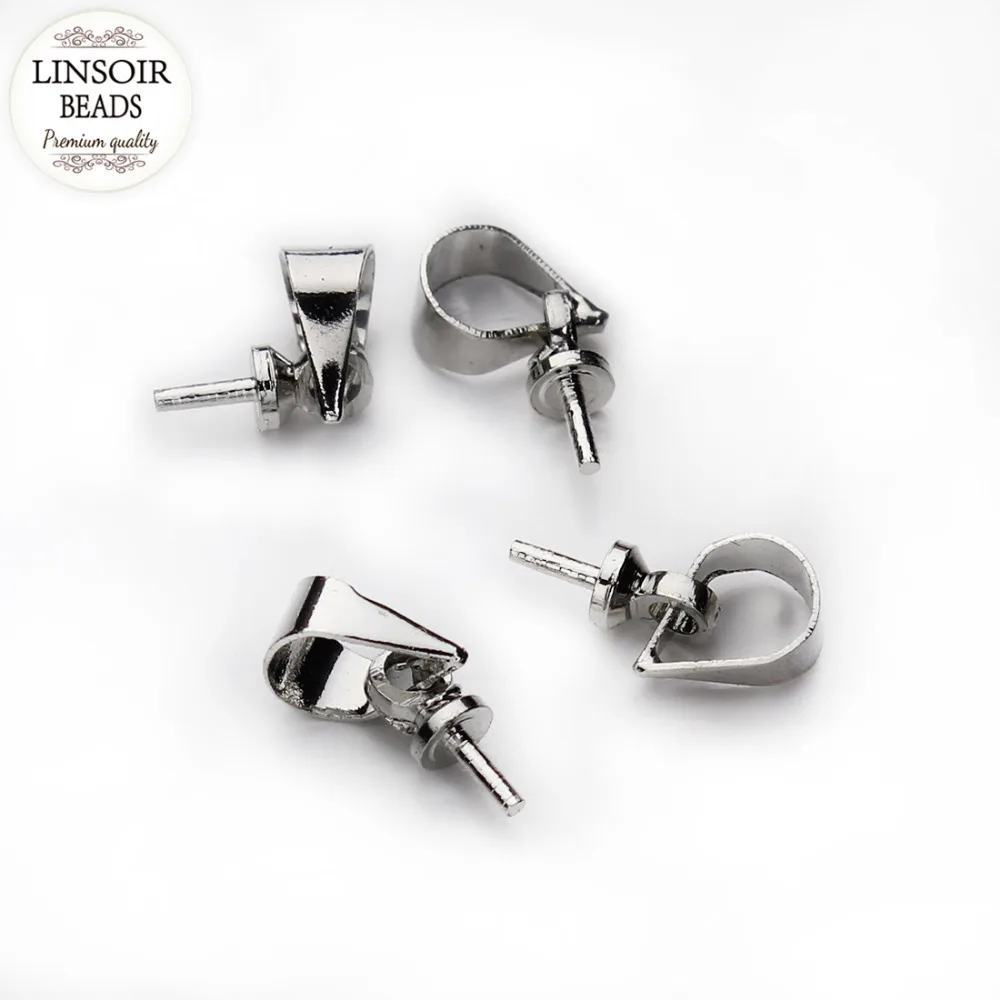 LINSOR 100 шт./лот, подвесной соединитель, колпачки из родия, винтовые глазки, пробуренные, сделай сам, аксессуары для изготовления ювелирных изделий F349