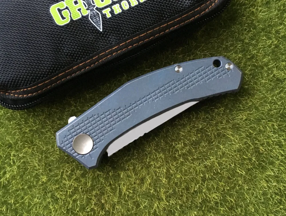 

Green thorn JEANS folding knife m390 steel Flipper TC4 Titanium handle outdoor camping hunting pocket kitchen knives EDC tools