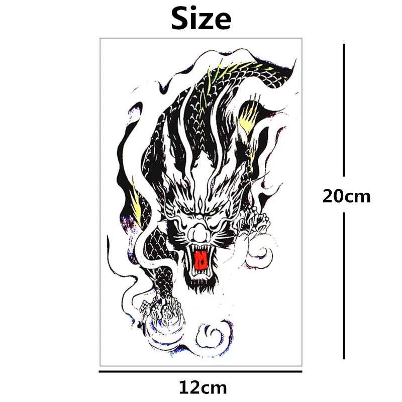 SHNAPIGN временная татуировка со скрытым драконом боди арт флеш наклейки 12*20 см