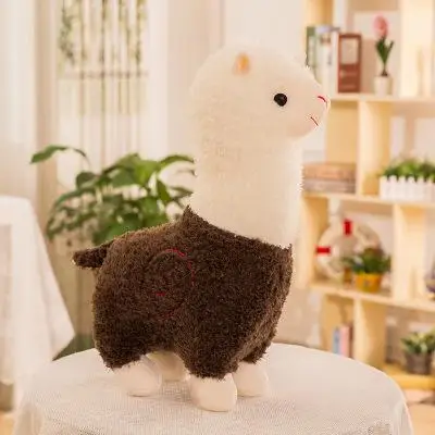Коричневый Милый 28 см Мультфильм Альпака плюшевая кукла игрушка ткань овечка мягкая чучела животное плюшевый Llama Yamma подарок на день рождения для детей - Цвет: Коричневый
