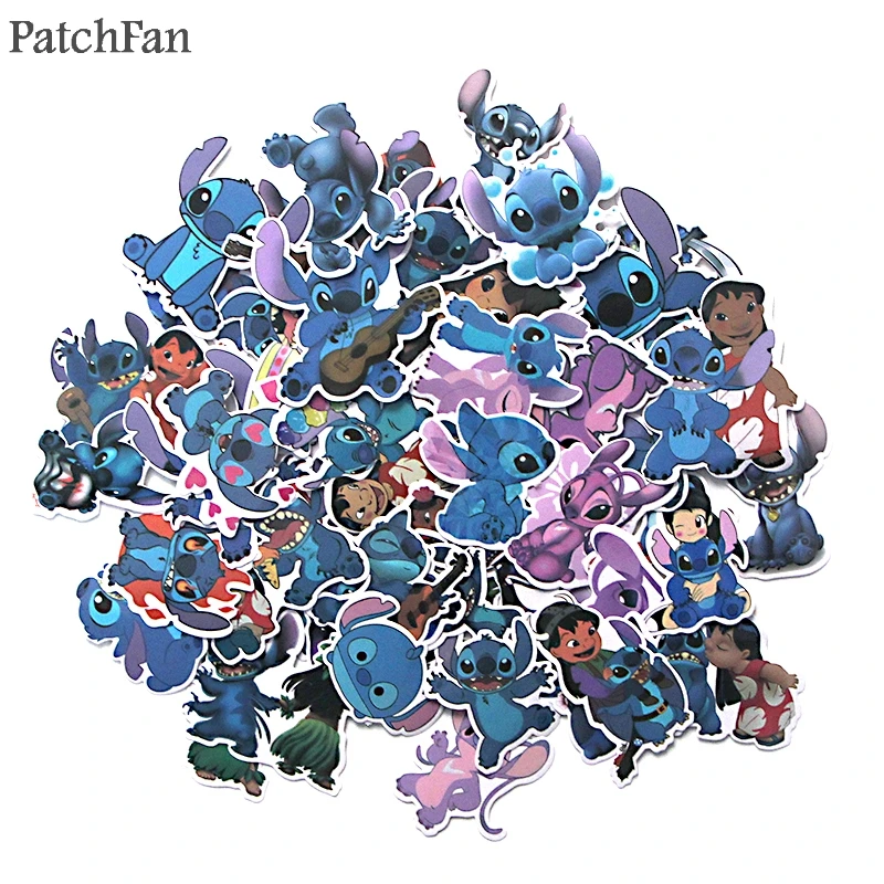 Patchfan 50 шт. Стич детская игрушка наклейка для DIY скрапбукинга альбом багаж ноутбук телефон наклейки на ноутбуки водонепроницаемый стикер A1289