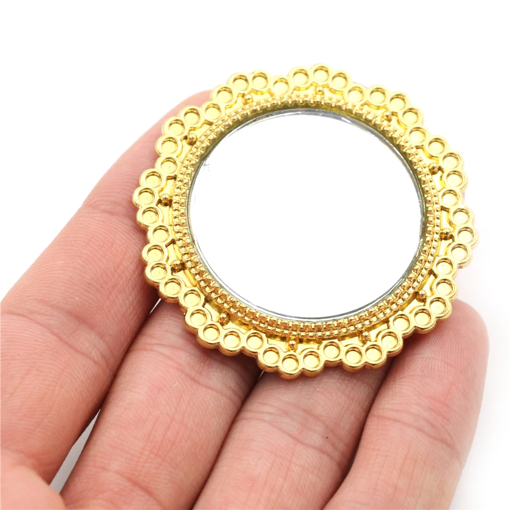 

1:12 Mini Mirror For Dollhouse Miniatures Metal Mirror Doll Cosmetic Mirror
