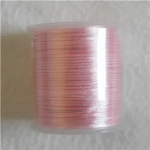 Pink Chenkai 50 метров/рулон 1,5 мм из нейлона атласа шнур DIY силиконовый для детей для прорезывания зубов медсестер бусины ювелирные изделия игрушки шнуры - Цвет: Pink