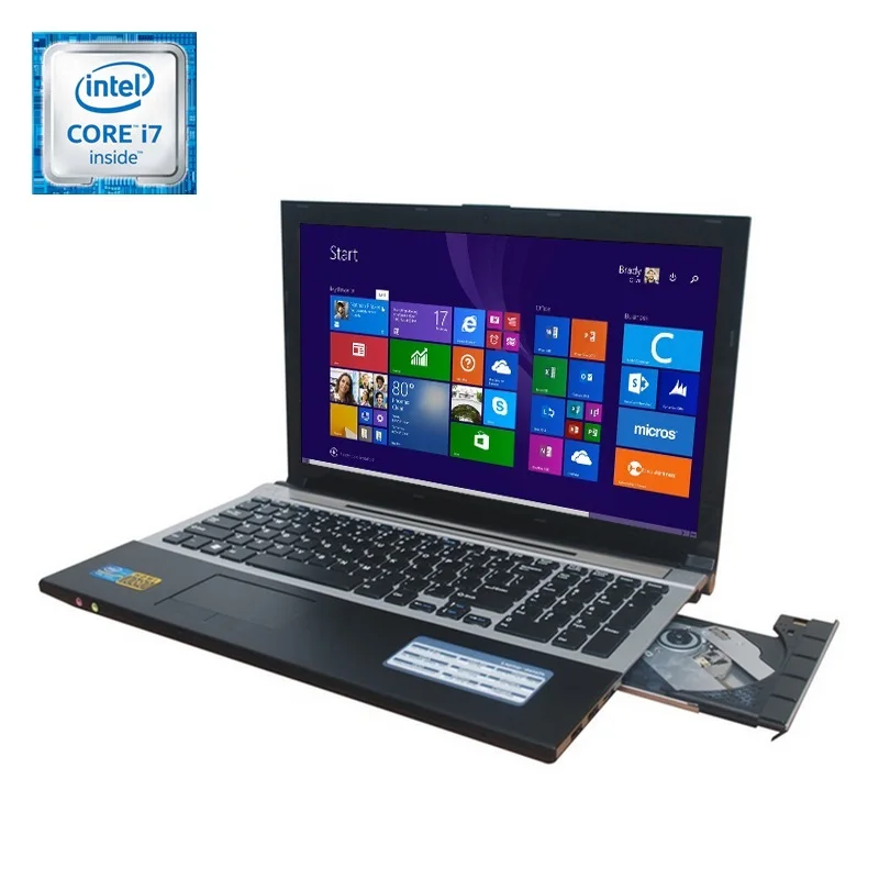 15.6 "i7 Ноутбук игровой бизнес 8 ГБ Оперативная память 64 SSD 750 HDD большой PC DVD