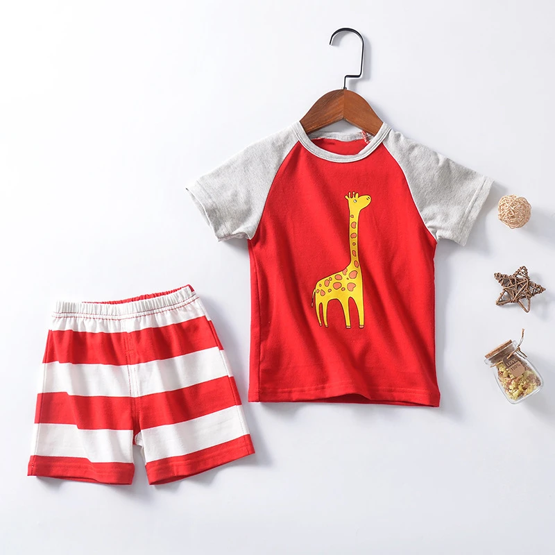 Одежда для маленьких мальчиков детские летние топы с коротким рукавом и рисунком