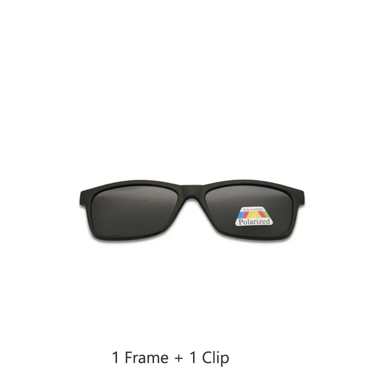 1 Frame 1 sun cover Наборы поляризационных мужских солнцезащитных очков для женщин 5 в 1 1 в 1, очки на клипсах TR90, оптические оправы по рецепту, очки Корректирующие UV40 - Цвет линз: 1 Frame 1 sun cover