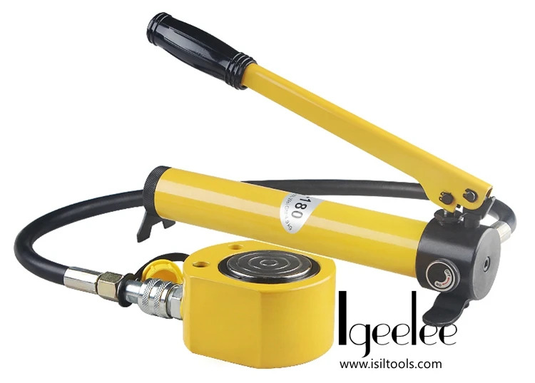 Сверхтонкий гидравлический цилиндрический домкрат iGeelee с тоннажем 20 т рабочий 12