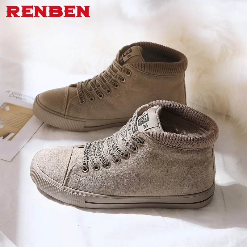 Женские ботинки с нескользящей подошвой повседневные зимние размера плюс 35 44