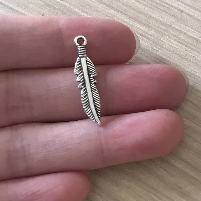20 шт. DIY ювелирные изделия маленькие подвески в виде перьев подвеска для браслета