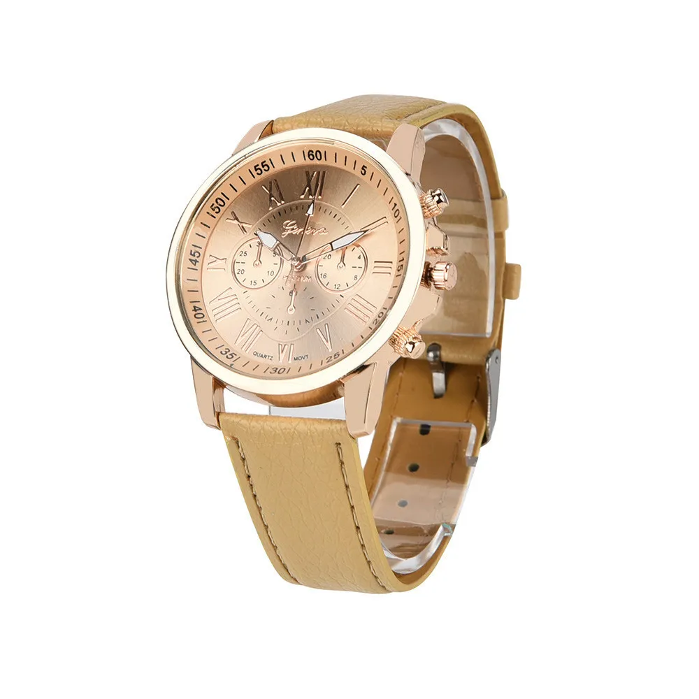 

Geneva Women's Watch Roman Numerals Faux Leather Analog Quartz Watches Female Clock Reloj Mujer 2021 Ladies Watches