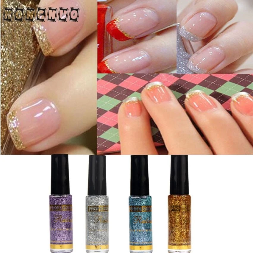 1 шт. Блестящий лак для ногтей штрихи маникюр ручка рисования feb7|polish|glitter polishnail shine