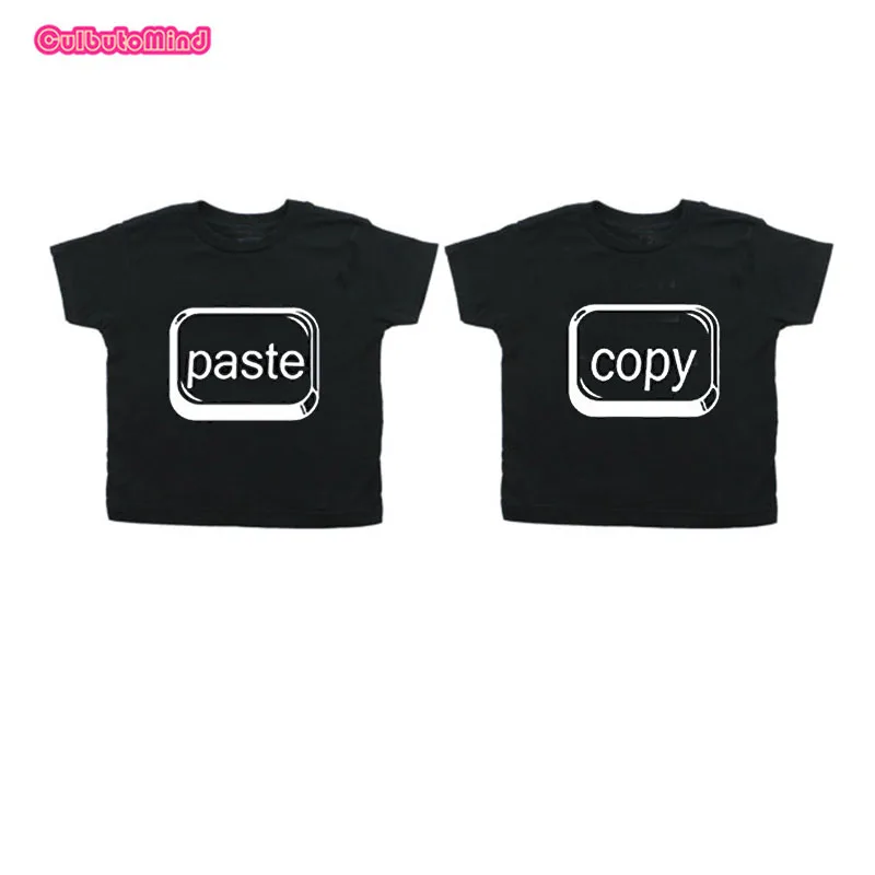 Twin T-shirtsiam она копия двойной комплект с футболкой для маленьких Tee2T3T 4TT-Shirt для девочек и мальчиков, унисекс, комплект-двойка на день рождения брата и сестры